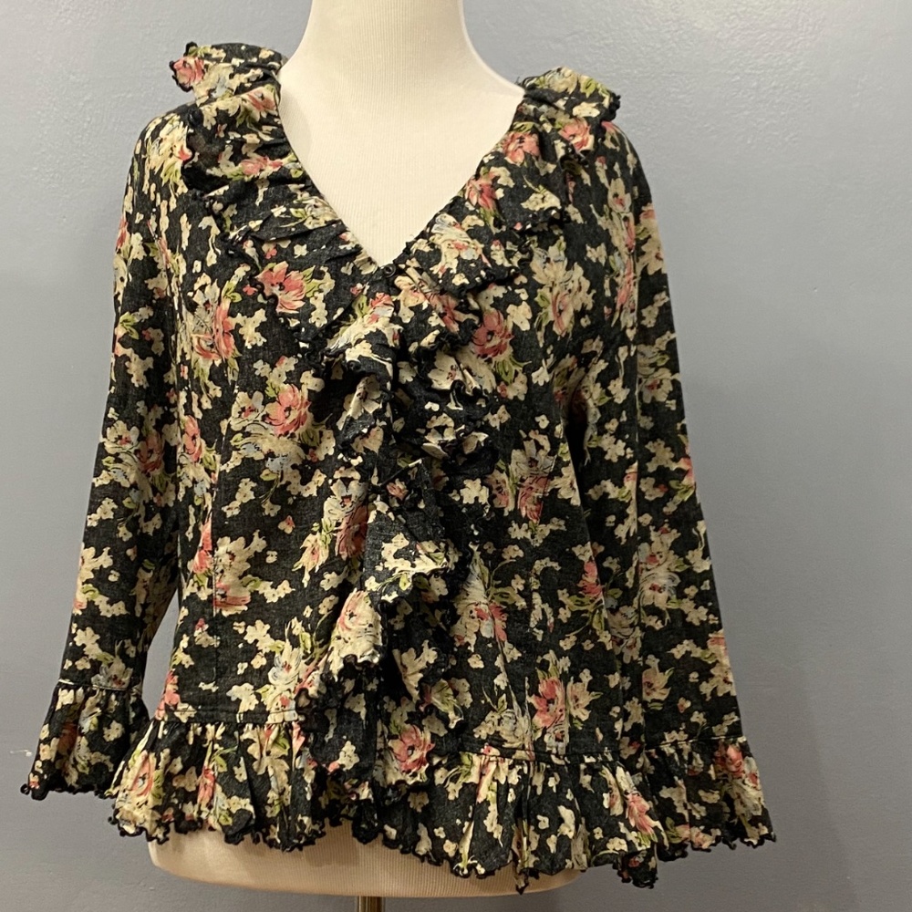 Ruffle front blouse
